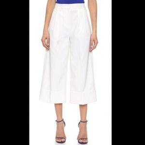 Tibi designer white gaucho pants pleated size O